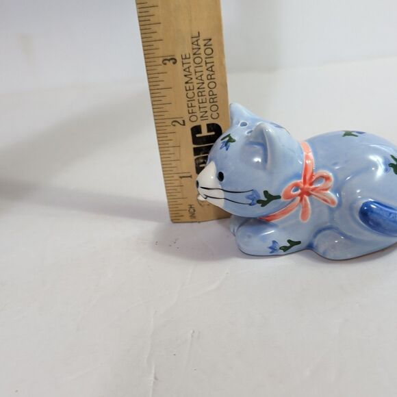Vtg Otagiri Ceramic Blue Cat Salt & Pepper Shaker & Creamer Set 1980's - Picture 16 of 16